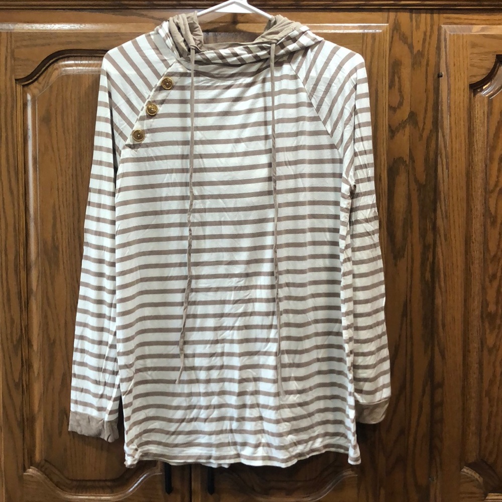 Striped double hoodie
